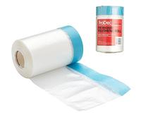 ProDec 55cm x 25m Pre-Masked Polythene Dust Sheet Roll, Dustproof and Waterproof Ideal for Covering and Protecting Floors and Furniture When Painting and Decorating