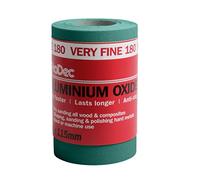 ProDec 5m Roll 180 Grit Very Fine Grade Green Aluminium Oxide Abrasive Sanding Paper for Sanding Wood, Paint, Plaster, Filler, Metal and More, 115mm Wide Sandpaper Compatible with Machine Sanders
