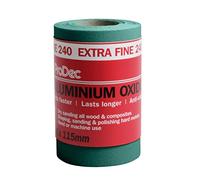 ProDec 5m Roll 240 Grit Extra Fine Grade Green Aluminium Oxide Abrasive Sanding Paper for Sanding Wood, Paint, Plaster, Filler, Metal and More, 115mm Wide Sandpaper Compatible with Machine Sanders