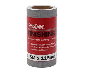 ProDec 5m Roll 320 Grit Extra Fine Grade Finishing Paper for Sanding Between Coats and Automotive Sanding - 115mm Wide Abrasive Paper Roll Compatible with Machine Sanders & Hand Sanders