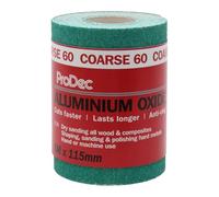 ProDec 5m Roll 60 Grit Coarse Grade Green Aluminium Oxide Abrasive Sanding Paper for Sanding Wood, Paint, Plaster, Filler, Metal and More, 115mm Wide Sandpaper Compatible with Machine Sanders