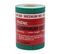 ProDec 5m Roll 80 Grit Medium Grade Green Aluminium Oxide Abrasive Sanding Paper for Sanding Wood, Paint, Plaster, Filler, Metal and More, 115mm Wide Sandpaper Compatible with Machine Sanders