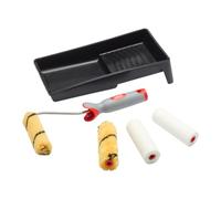 ProDec 6 Piece Emulsion and Gloss 4 inch Mini Paint Rollers, Soft Grip Frame and Tray Kit Set for a Smooth Finish with Emulsion, Gloss and Satin Paints on Interior Walls, Ceilings, Wood and Metal, 4"