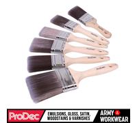 ProDec 6 Piece Synthetic Paint Brushes Set 1.5" 2" 3" | Free Woodworker Brush