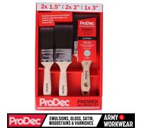 ProDec 6 Trade Synthetic Paint Brushes Set 1.5" 2" 3" | Free Woodworker Brush