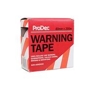ProDec Warning Tape 60mm x 200m - Red/White Chevron, Non-Adhesive, Dispenser Box - Pack of 24
