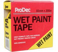 Prodec 60mm X 200M (2.5" X 650 Ft) Wet Paint Warning Barrier Tape, Non-Adhesive Yellow And Black Tape