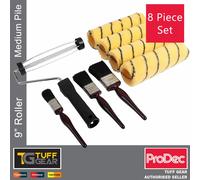 ProDec 8 Piece Roller & Brush Set 9" Inch Sleeves Paint Roller Decorating Set