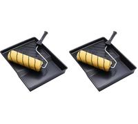 ProDec 9 inch x 1.75" 3 Piece Medium Pile Woven Paint Roller, Cage Frame and Tray Set for Painting with Emulsion and Masonry Paints on Interior and Exterior Walls and Ceilings, 9" (Pack of 2)