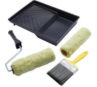 ProDec 9 inch x 1.75" 5 piece Twin Masonry Paint Roller, Frame, 4" Brush and Tr