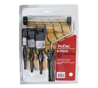 ProDec 9 inch x 1.75" 8 piece Woven Paint Roller, Frame and Brush Set, 9"