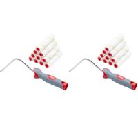 ProDec Advance 11 Piece 4 inch Short Pile Microfibre Mini Paint Rollers & Frame for a Smooth Finish with Emulsion, Gloss, Satin, Varnish, Woodstain on Interior Walls, Ceilings, Wood, Metal, 4"