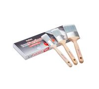 ProDec Advance 3 piece Ice Fusion Angle Oval Trade Synthetic Paint Brush for Painting with Emulsion, Gloss, Satin Paints Ideal for Skirting Board, Architrave & Other Moulded Surfaces