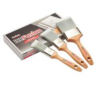 ProDec Advance 3 piece Ice Fusion Synthetic Paint Brush Set for Emulsion, Gloss and Satin Paints, Silver, Brush Set 1", 2" & 3"