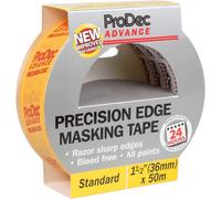 Prodec Advance 36mm (1.5 Inch) X 50M Precision Edge Multi Surface Painters Masking Tape For Razor Sharp Lines