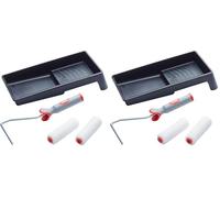 ProDec Advance 4 pc Ice Fusion Mini Paint Roller Set, 2X Rollers, Frame & Paint Tray - Ultra-Smooth Finish with Emulsion & Satin Paints on Interior Walls,Ceilings,Wood,Metal, 4" Paint Roller Set