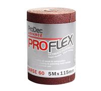 ProDec Advance 5m Roll 60 Grit Coarse Grade ProFlex Ultra Flexible Crack Resistant Aluminium Oxide Abrasive Sanding Paper for Sanding Wood, Paint, Plaster, Filler, Metal and More, 115mm Wide