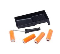ProDec Advance 6 Piece 4 inch Flock Mini Paint Rollers, Frame and Tray Kit for an Ultra-Smooth Finish with Gloss and Satin Paints on Skirting Boards, Window Sills, Panel Doors, Cabinets and Metal, 4"