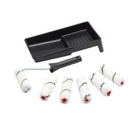 ProDec Advance 8 Piece 4 inch Medium Pile Microfibre Mini Paint Roller, Frame and Tray Set for a Smooth Finish Painting with Emulsion Paints and Woodstains on Interior Walls, Ceilings and Wood, 4"