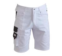 ProDec Advance Painter's Shorts for Men & Women, Stain-Resistant White Work Utility & Safety Shorts, Decorators Shorts for Men & Women, Painters Trousers, White Work Shorts, 36" Waist