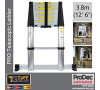 ProDec Advance Click and Climb Telescopic Ladders 3.8 Metres 12 Steps Trade Spec