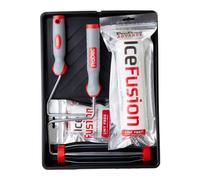 Prodec Advance Ice Fusion Decorating Kit, 9 Plus 4 Inch, 5 Piece - Fused Fibre Paint Set For Walls And Ceilings