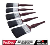 ProDec Contractor 5 piece All Purpose Mixed Bristle Paint Brush Set for a Smooth Finish Painting with Emulsion, Gloss, Satin Paints on Walls, Ceilings, Wood, Metal- Contains 2 x 1.5, 2 x 2, 1 x 3 inch