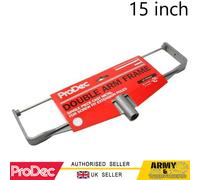 ProDec 15 inch Cast Aluminium Heavy Duty Double Arm Paint Roller Frame with Screw Fitting for Extension Pole, Includes Choice of Roller Fittings Full Width Bar and End Pins