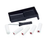 ProDec Contractor 7 Piece Foam 4 inch Mini Paint Rollers, for Painting | Frame and Tray Set with Gloss and Satin Paints on Skirting Boards, Window Sills, Panel Doors, Cabinets, Metal and More