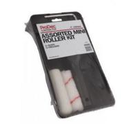 Prodec Contractor Assorted Mini Roller Sleeves And Frame Kit 4" 3 Pack