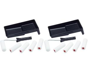 ProDec Contractor PRRT036 7 piece Foam Mini Paint Rollers, Frame and Tray Set for Painting with Gloss and Satin Paints on Skirting Boards, Window Sills, Panel Doors, Cabinets, Metal, 4",Pack of 2