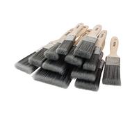 ProDec Decorator's Dozen 12 Piece Synthetic Paint Brush Set - Wood | for a Smooth Finish Painting with Emulsion, Gloss, Satin Paints on Walls, Ceilings, Metal - 2x 1, 5x 1.5, 4x 2, 1x 3 inch