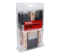 ProDec Decorator's Dozen 12 Piece Synthetic Paint Brush Set for a Smooth Finish Painting with Emulsion, Gloss, Satin Paints on Walls, Ceilings, Wood, Metal - 2x 1, 5x 1.5, 4x 2, 1x 3 inch