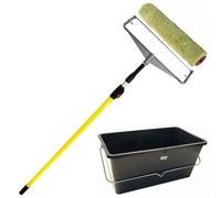 Prodec Defiant 15" X 1.75" Heavy Duty Synthetic Paint Rollers + Double Arm Frame + Extension Pole + Scuttle