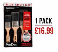 ProDec DIY Corinthian 6 Piece Synthetic Paint Varnish Brush Set - 1.5"/2"/3"