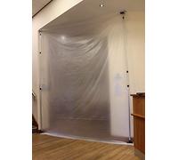 ProDec Dust Wall for Creating Temporary Polythene Screen - Create a Barrier System with Adjustable Poles up to 3.9m High to Prevent Dust Transfer - Add Zip for Easy Doorway Access