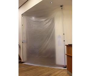 ProDec Dust Wall for Creating Temporary Polythene Screen - Create a Barrier System with Adjustable Poles up to 3.9m High to Prevent Dust Transfer - Add Zip for Easy Doorway Access
