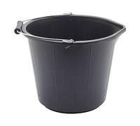 ProDec Heavy Duty Black 14 Litre (3 Gallon) Plastic Builders Bucket, Cement & Plastering Bucket, Heavy Duty Buckets, Black Buckets