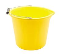 ProDec Heavy Duty Yellow 14 Litre (3 Gallon) Plastic Builders Bucket, Cement & Plastering Bucket, Heavy Duty Buckets, Black Buckets