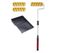Prodec Hercules 9 Inch Telescopic Frame & Medium Pile 3 X Emulsion / Masonry Sleeve & Paint Tray