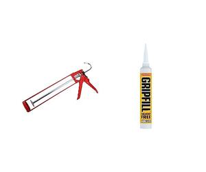 ProDec MG11ES Extra Strong Skeleton Caulking Gun, Sealants, Silicones, Adhesives - Professional & EVO-STIK GRIPFILL Solvent Free Adhesive, Multi-Purpose, High Strength, Gap Filling