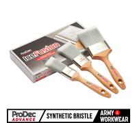 ProDec Advance 3 piece Ice Fusion Synthetic Paint Brush Set for Emulsion, Gloss and Satin Paints, Silver, Brush Set 1", 2" & 3"