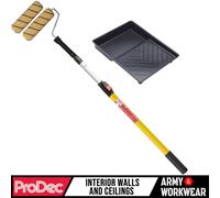 ProDec Paint Roller Kit 9" Frame Plastic Tray, Extension Pole, 2 x Sleeve Refill