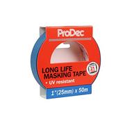 ProDec Painters Masking Tape 1 inch x 50m Long Life Heat and UV Resistant | Multi Surface for Sharp Paint Lines for Indoor Painting and Decorating, Compatible with All Paints, 1" 25mm wide