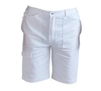 ProDec Painter's Shorts for Men & Women, 100% Cotton Drill White Work Utility & Safety Shorts, Decorators Short for Men & Women, Painters Trousers, White Work Short, 32" Waist