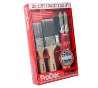 ProDec 7 piece Premier Trade Synthetic Paint Brush Set for a Smooth Finish with Emulsion, Gloss, Satin Paints on Walls, Ceilings, Wood, Metal, 2x 1.5, 2x 2, 1x 3 inch +2 Free Sash Brushes