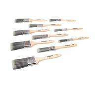 ProDec Trade 10 Synthetic Paint Brush Set - Wood, Metal - 3x 1 | 10 Piece Set for a Smooth Finish Painting with Emulsion, Gloss, Satin Paints on Walls, Ceilings - 3x 0.5 - 2x 1.5", 2x 2 inch