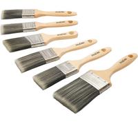 Prodec Trojan 6 Piece Synthetic Paint Brush Set For A Smooth Finish Painting With Emulsion, Gloss And Satin Paints