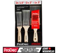 ProDec Trojan Synthetic 6pc Paint & Varnish Brush Set Free Woodwork Brush Trade