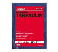 ProDec 12ft x 9ft / 3.7m x 2.7m Multi Purpose Tarpaulin - Waterproof, Weatherproof, Double Laminated, Reinforced Eyelets for Secure Lashing Down, Ideal for Construction, Vehicles, Ground Sheet